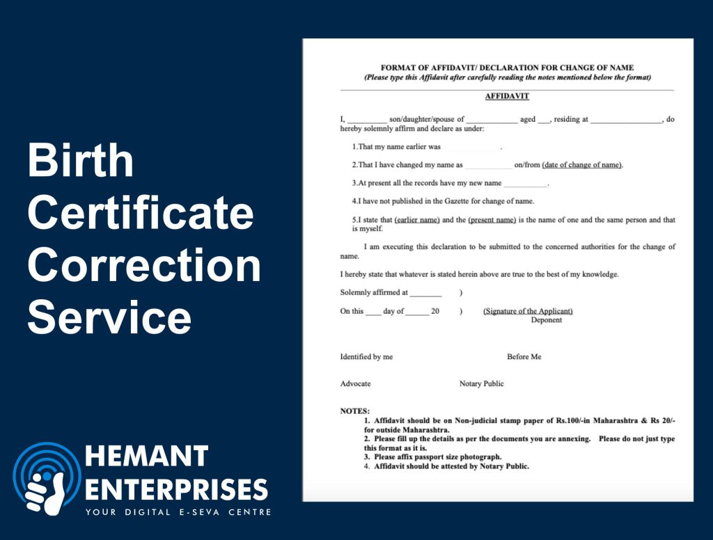 Birth Certificate Correction Service in Mumbai